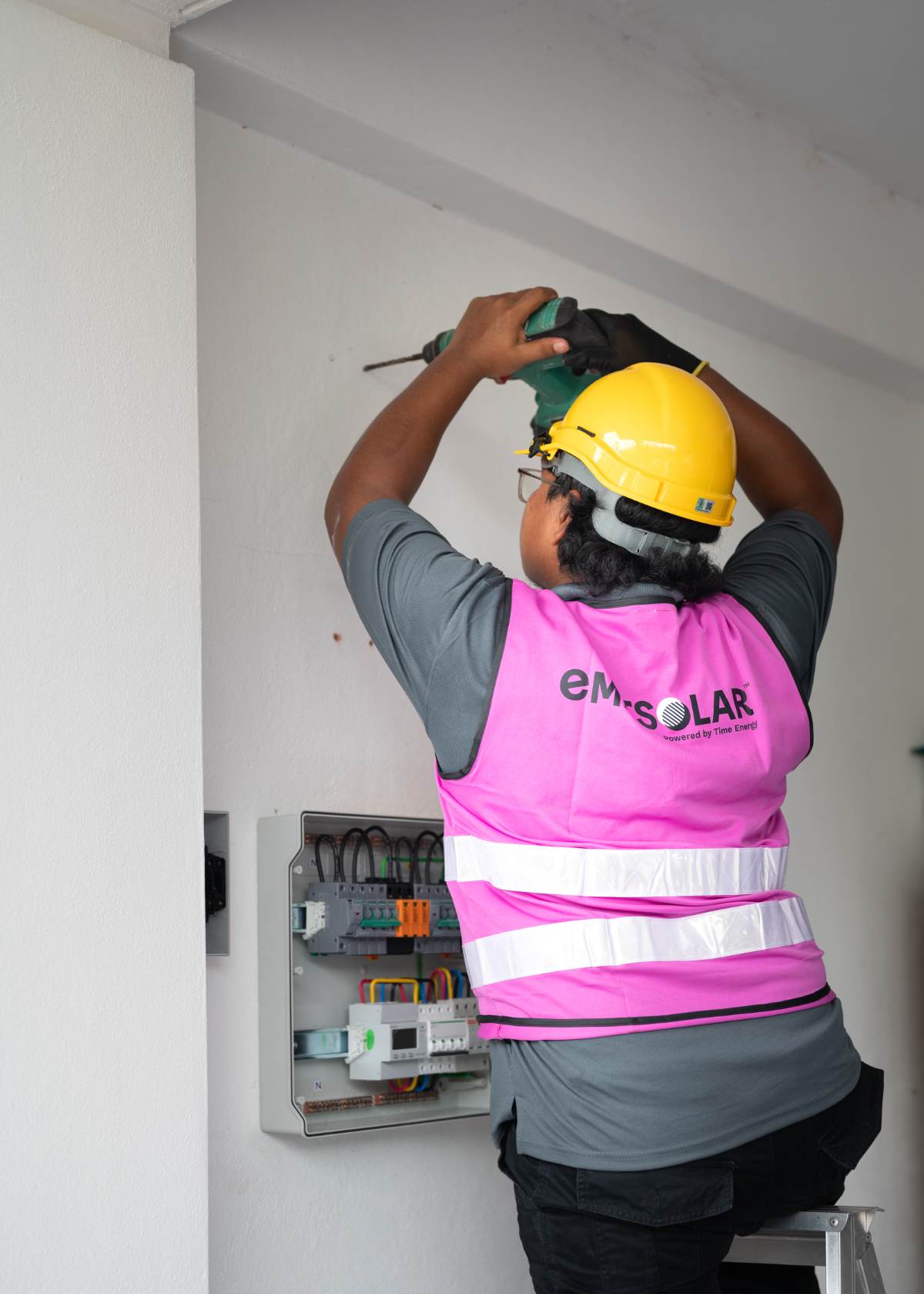 Certified installer wiring the distribution board